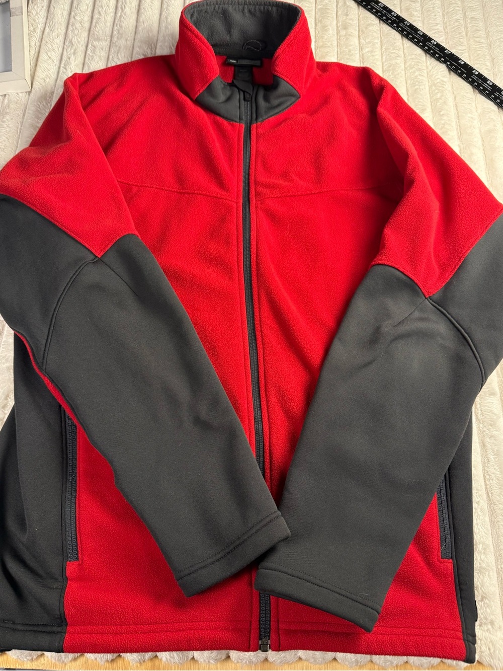 REI Winter Ridge Nordic Men's Red and Black Fleece Jacket Gorpcore Size Large - Picture 5 of 10
